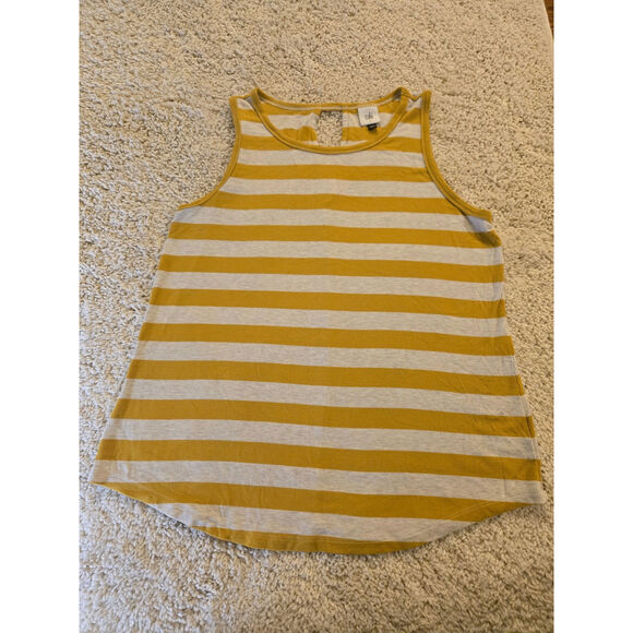Cabi Women's Yellow White Striped Tank Top Size Large - Picture 3 of 7